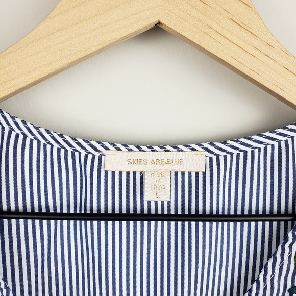 Skies Are Blue Embroidered Stripe Tank - Picture 6 of 8